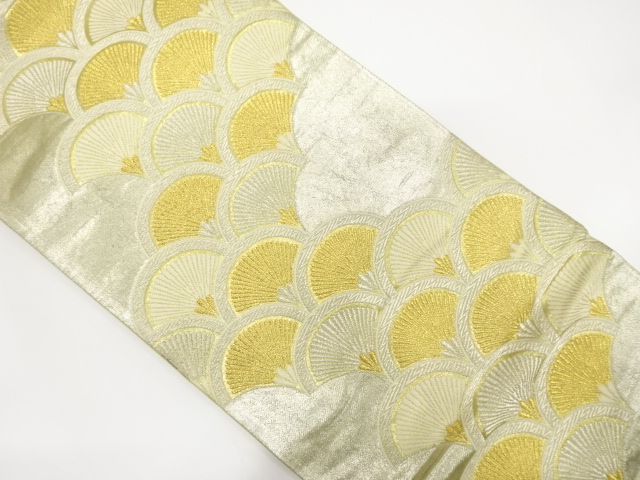 JAPANESE KIMONO / ANTIQUE FUKURO OBI / SILK / WOVEN PINE SEIGAIHA